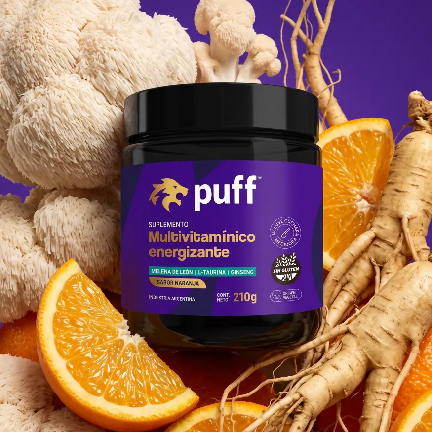 Packaging de Puff, multivitamínico energizante